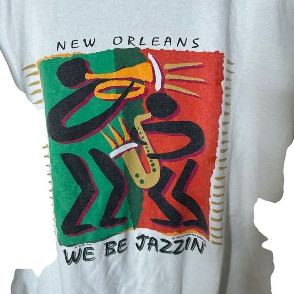 VTG 1993 New Orleans We Be Jazzin T Shirt XXL - Picture 2 of 4